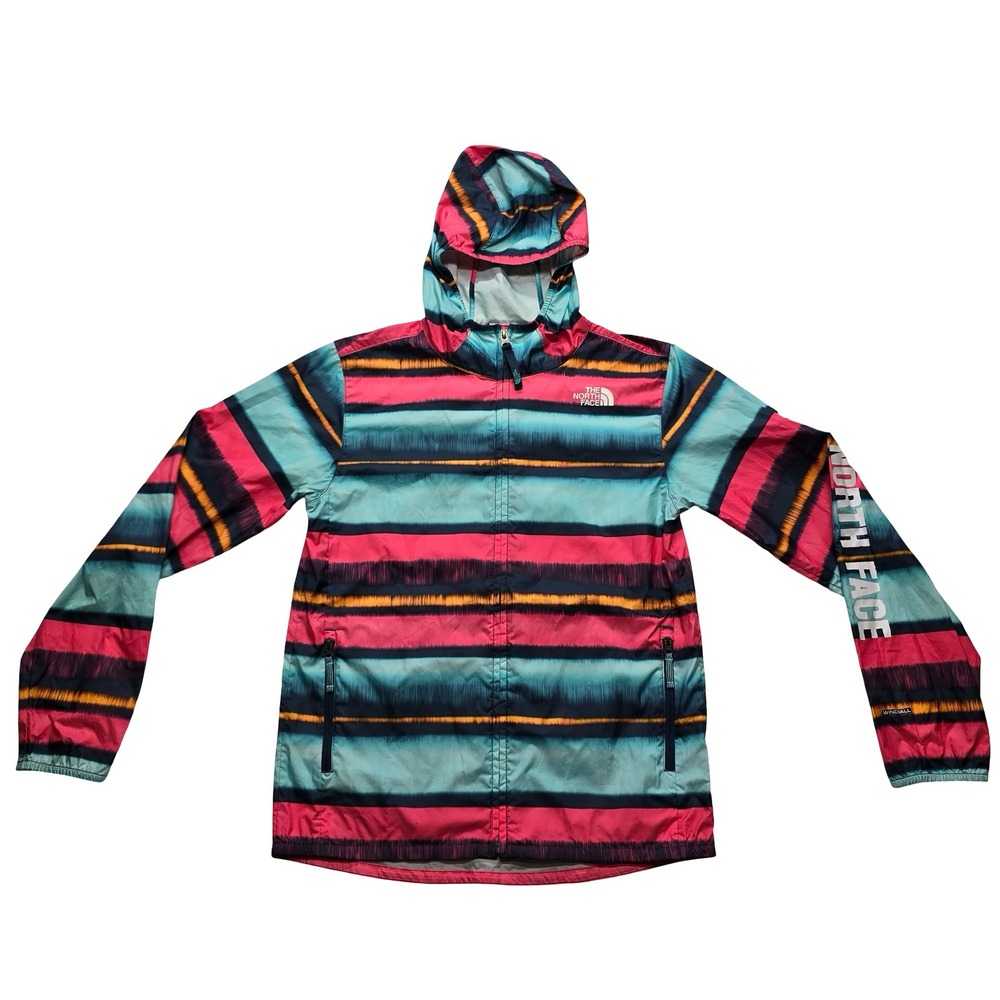 The North Face Windbreaker‎ Jacket Hooded Stripe Windwall Youth L